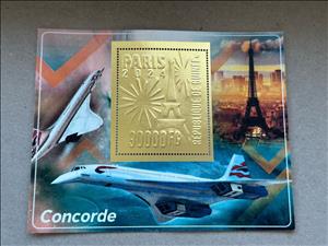 Souvenir Sheet, Olympic Games in Paris - Concorde, Guinea,  , Aircraft, Aviation, Olympic Games, Sports