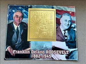 Souvenir Sheet, Olympic Games in Paris - Franklin Delano Roosevelt, Guinea,  , Famous People, Heads of State, Olympic Games, Politicians, Sports