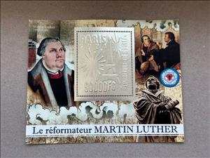 Souvenir Sheet, Olympic Games in Paris - Reformation Martin Luther, Guinea,  , Famous People, Olympic Games, Protestant, Reformers, Religion, Sports
