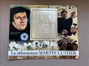Souvenir Sheet, Olympic Games in Paris - Reformation Martin Luther, Guinea,  , Famous People, Olympic Games, Protestant, Reformers, Religion, Sports