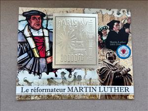 Souvenir Sheet, Olympic Games in Paris - Reformation Martin Luther, Guinea,  , Famous People, Olympic Games, Protestant, Reformers, Religion, Sports