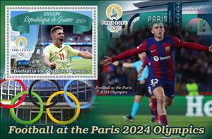 Souvenir Sheet, Olympic Games in Paris in 2024 - Football, Guinea,  , Football (Soccer), Olympic Games, Sports