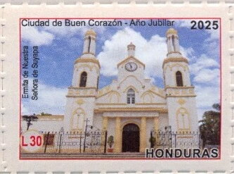 Stamp, Hermitage of Our Lady of Suyapa, Honduras,  , Churches - Cathedrals - Basilicas - Chapels, Townscapes / City Views