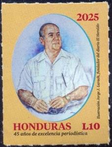 Stamp, Jorge Larach, First Publisher, Honduras,  , Famous People, Newspapers, Publishers