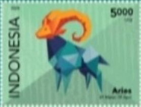 Stamp, Aries, Indonesia,  , Zodiac