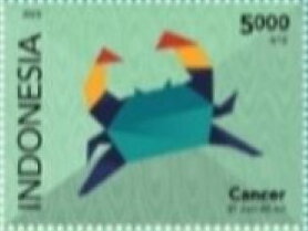 Stamp, Cancer, Indonesia,  , Zodiac