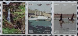 Se-tenant, Landscapes of Iraq, Iraq,  , Dams, Landscapes, Waterfalls