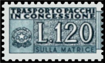 Stamp, Concession Parcel - Wmk. Stars II - 2nd Issue - Left Part, Italy,  , Coats of Arms, Postal Services
