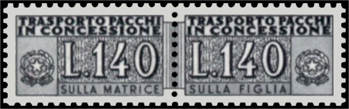 Se-tenant, Concession Parcel - Wmk. Stars IV - Vinyl Gum, Italy,  , Coats of Arms, Postal Services
