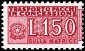 Stamp, Concession Parcel - Wmk. Stars IV - Vinyl Gum - Left Part, Italy,  , Coats of Arms, Postal Services