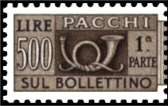 Stamp, Post Horn - Wmk. stars I, laid paper - 1st part, Italy,  , Musical Instruments, Post Horns, Postal Services