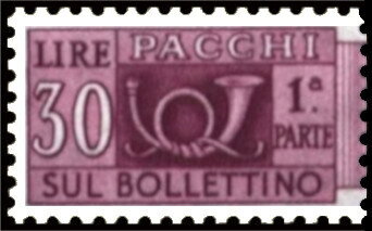 Stamp, Post Horn - Wmk. stars II 65° - 2nd issue - 1st part, Italy,  , Postal Services, Stars