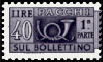 Stamp, Post Horn - Wmk. stars II 65° - 2nd issue - 1st part, Italy,  , Musical Instruments, Post Horns, Postal Services