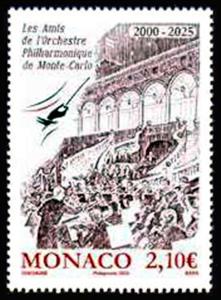 Stamp, Friends of the Monaco Philharmonic, 25 Years, Monaco,  , Orchestras, Organizations