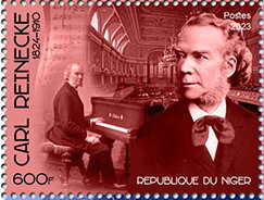 Stamp, Carl Reinecke (1824–1910), Niger,  , Anniversaries and Jubilees, Composers, Famous People
