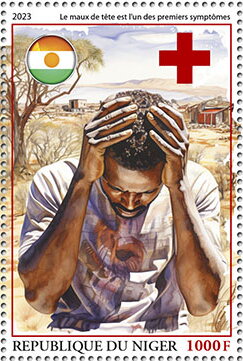 Stamp, Headache is one of the Firsts Zika Virus Symptoms, Niger,  , Diseases, Insects, Mosquitos, Red Cross and Red Crescent