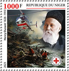 Stamp, Henry Dunant (1828–1910), Niger,  , Anniversaries and Jubilees, Businessman, Famous People, Red Cross and Red Crescent