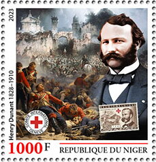 Stamp, Henry Dunant (1828–1910), Niger,  , Anniversaries and Jubilees, Businessman, Famous People, Red Cross and Red Crescent
