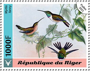 Stamp, Myrtis fanny, Niger,  , Animals (Fauna), Birds, Hummingbirds