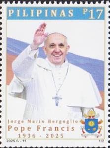 Stamp, Pope Francis Memorial, Philippines,  , Famous People, Popes