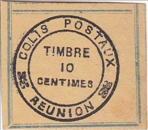 Stamp, Parcel post stamp, Reunion,  , Letters (Alphabet), Numbers