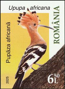 Stamp, African Hoopoe (Upupa africana), Romania,  , Animals (Fauna), Birds