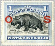 Pygmy Hippopotamus (Choeropsis liberiensis) - Overprint O S
