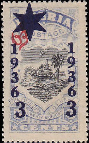 Overprint 3 on 5 with star