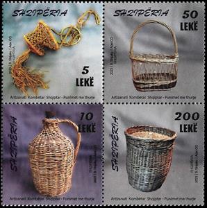 Se-tenant, Albanian National Handicrafts, Albania,  , Crafts