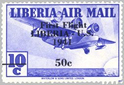 Stamp, Overprint, Liberia,  