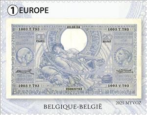 Stamp, 1933 100 Fr Banknote, Belgium,  , Banknotes