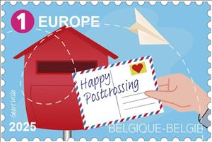 Stamp, Postcrossing, 20 Years, Belgium,  , Letters (Mail), Postcrossing