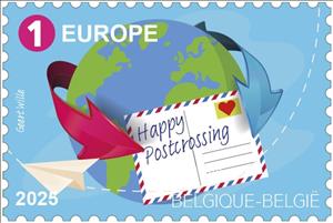 Stamp, Postcrossing, 20 Years, Belgium,  , Letters (Mail), Postcrossing