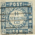 Stamp, Value in wreath, Bergedorf,  , Numbers