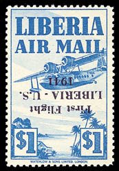 Stamp, Overprint, Liberia,  