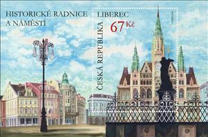 Souvenir Sheet, Historic town hall and square: Liberec, Czech Republic,  , Buildings, City Halls, Historic Sites