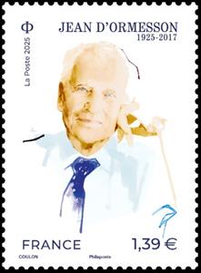 Stamp, Jean d'Ormesson, Author, France,  , Authors, Famous People, Literary People (Poets and Writers), Literature