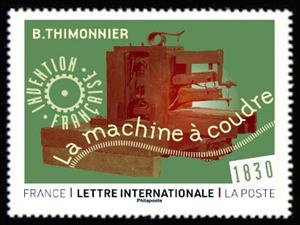 Stamp, Sewing Machine. Barthélémy Thimonnier, 1830s, France,  , Inventions