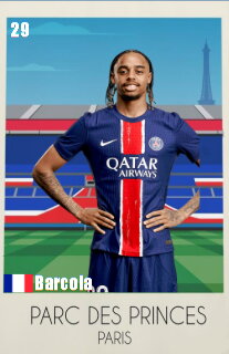 Stamp, Bradley Barcola, France,  , Athletes, Famous People, Football (Soccer), People, Sports, Sports Clubs, Stadiums, Trophies