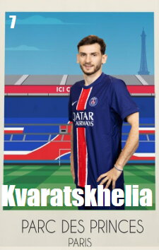 Stamp, Khvicha Kvaratskhelia (forward), France,  , Famous People, Football (Soccer), People, Sports, Sports Clubs, Stadiums