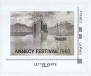 Stamp, Annecy Festival 1960 Poster International Cinema Animation.., France,  , Cartoons, Festivals, Movies, Promotional Posters