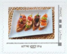 Stamp, Apetisers / Tapas Minute, France,  , Cakes, Food, Fruits and Berries, Gastronomy