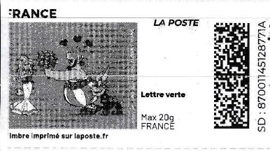 Stamp, Asterix and Obelix and Falballa. black, France,  , Cartoons