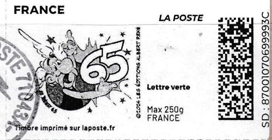 Asterix holding 65 in black
