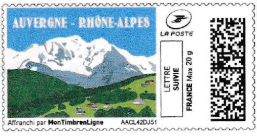 Stamp, Auvergne - Rhône-Alpes, France,  , Landscapes, Mountains
