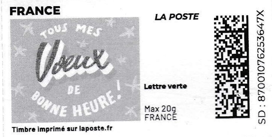 Best Wishes / Tous mes Voeux de Bonne; Grey Background