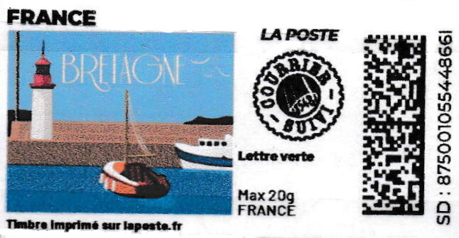 Brittany. Bretagne. Redesign without La Poste logo Courrier.