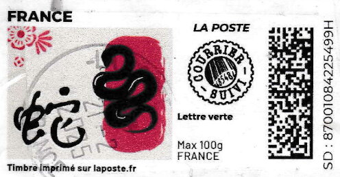 Chinese new year of the snake. red. Courrier suivi