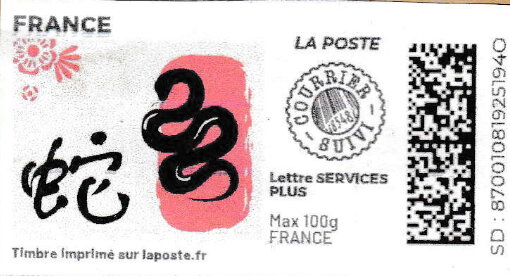 Chinese new year of the snake. red. Courrier suivi