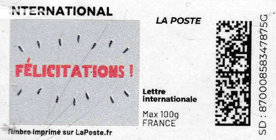 Stamp, Congratulations. Felicitations 2. Redesign. no logo, France,  , Greetings, Special Occasions
